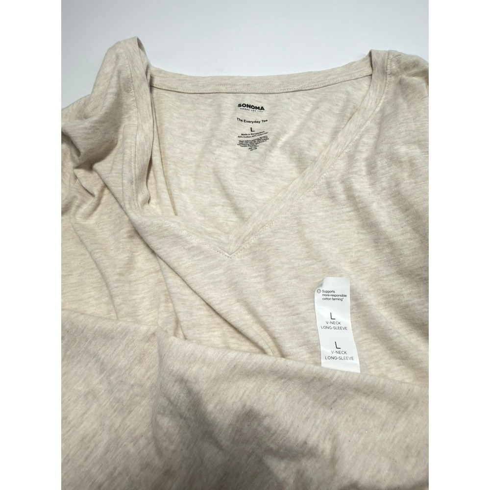 Sonoma Goods for Life Women's Long Sleeve Top Lot of 2 Large Ribbed V-Neck NWT - Picture 6 of 12